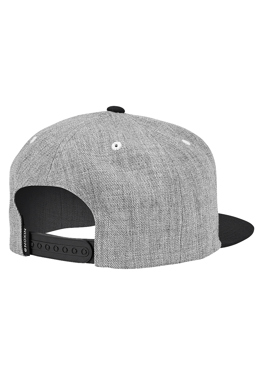 Simon Snap Back Hat Heather Gray Black White View 2