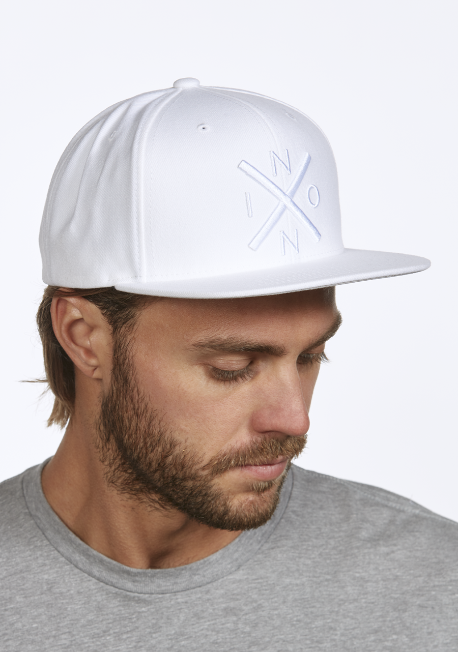Exchange Snapback Hat White Gray View 6