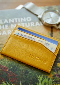 Flaco Leather Card Wallet Yellow View 4