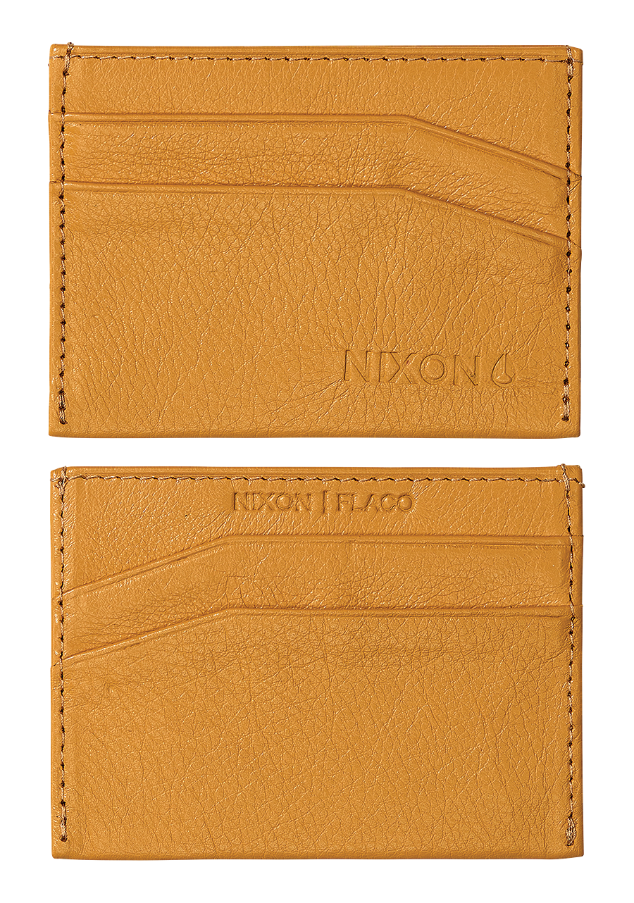 Flaco Leather Card Wallet Yellow View 1