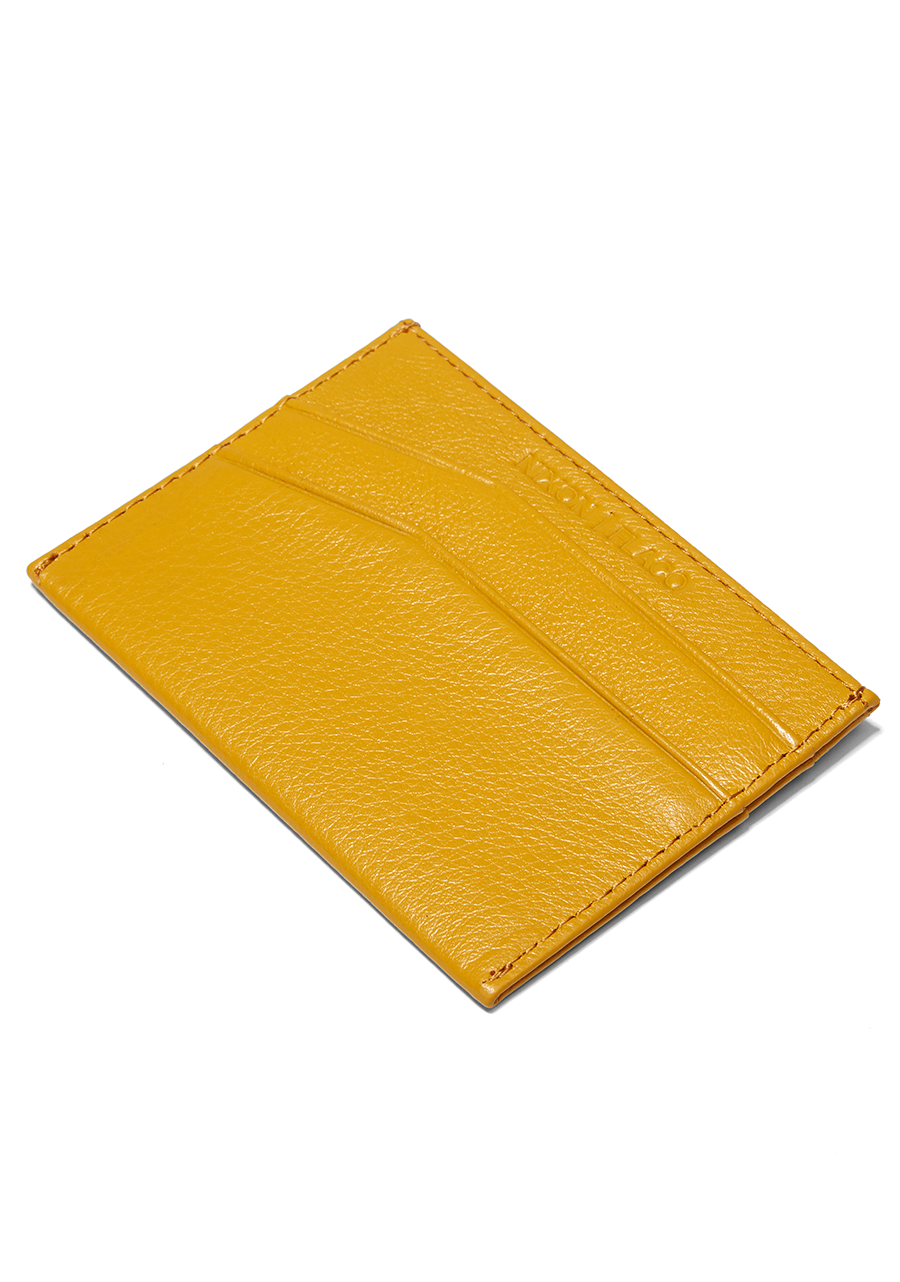 Flaco Leather Card Wallet Yellow View 2