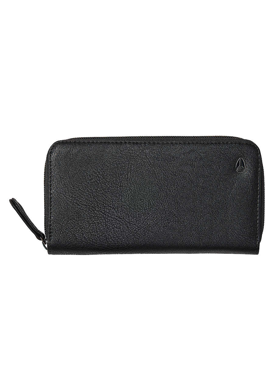 Tree Hugger Veg Leather Large Wallet Black View 1