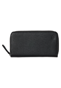 Tree Hugger Veg Leather Large Wallet Black View 1