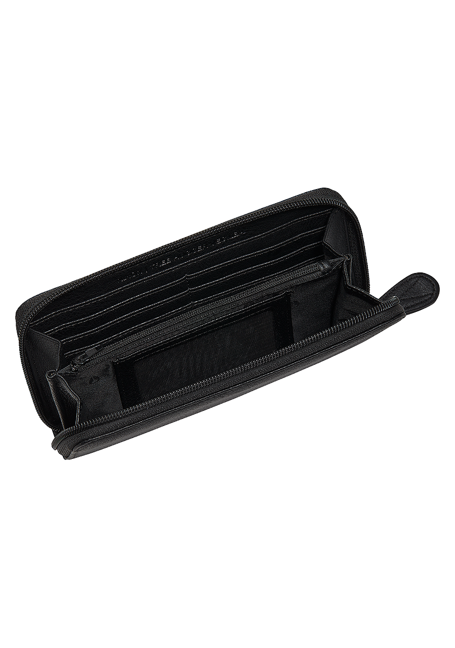 Tree Hugger Veg Leather Large Wallet Black View 2