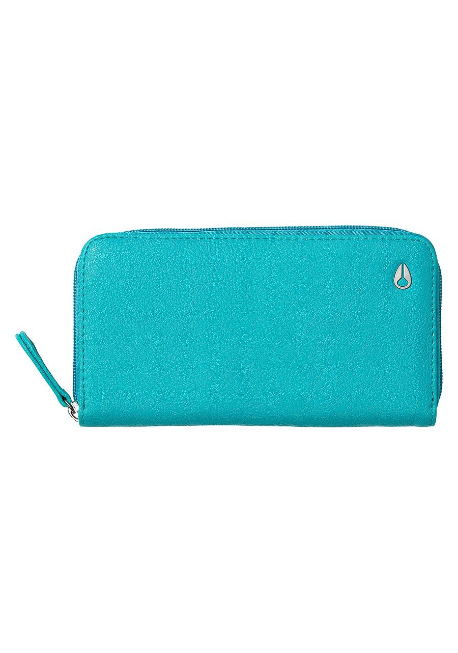 Tree Hugger Veg Leather Large Wallet Blue Wash View 1