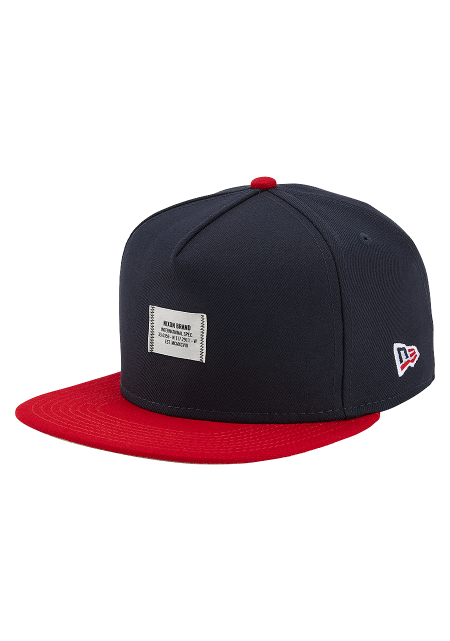 Society Snapback Hat Navy Red View 1
