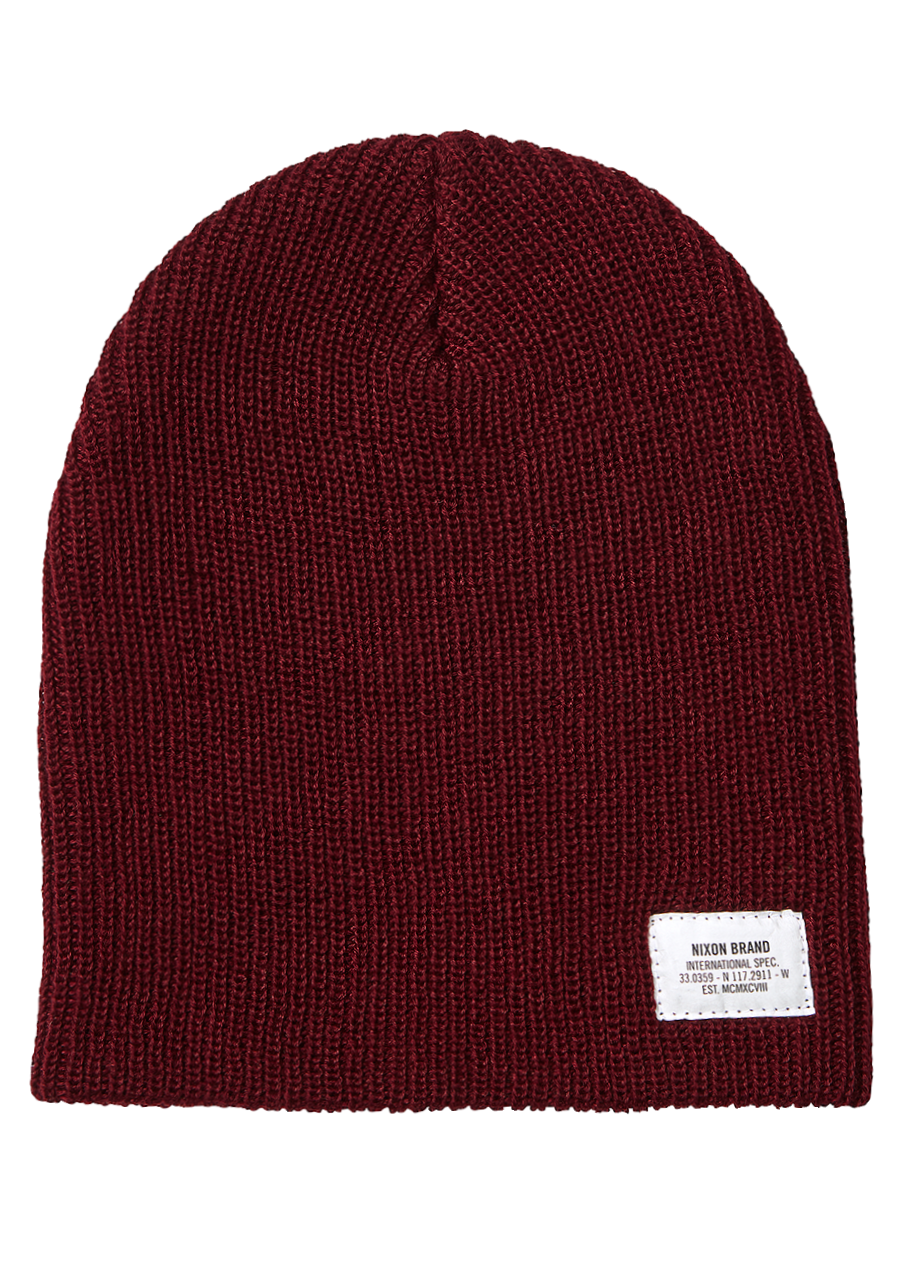 Compass Beanie Burgundy View 1