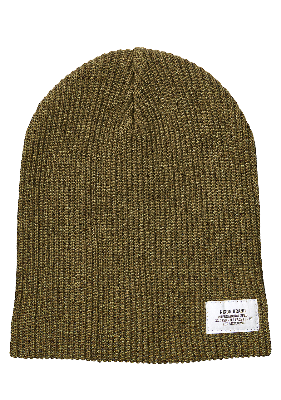Compass Beanie Olive View 1