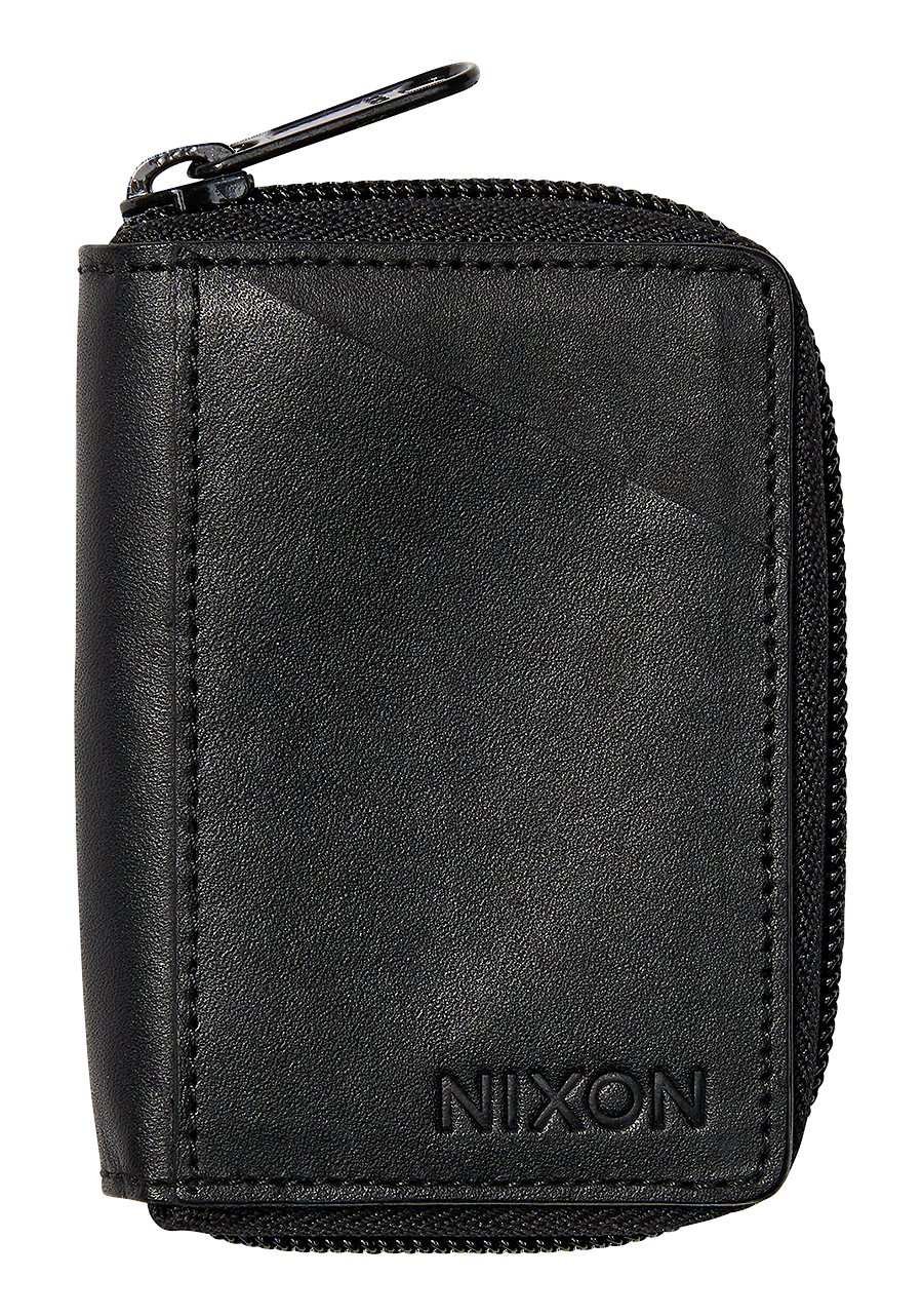 Orbit Zip Card Leather Wallet Black View 1