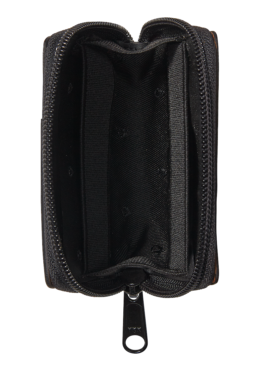 Orbit Zip Card Leather Wallet Black View 2