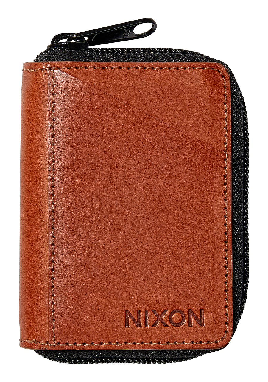 Orbit Zip Card Leather Wallet Saddle View 1