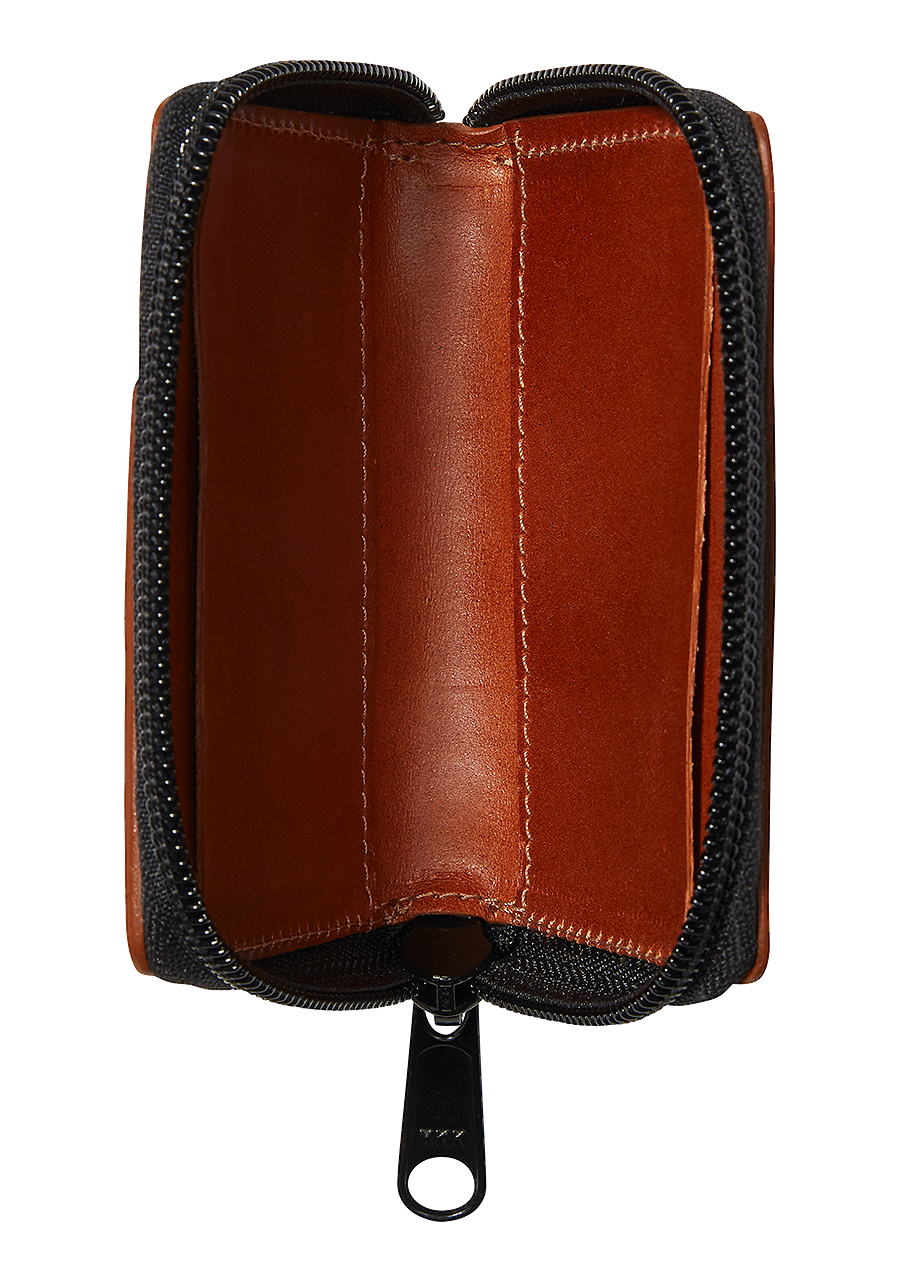 Orbit Zip Card Leather Wallet Saddle View 2