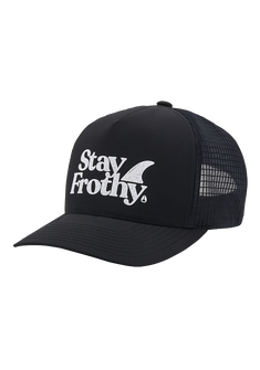 Frothy Snapback Hat Black White