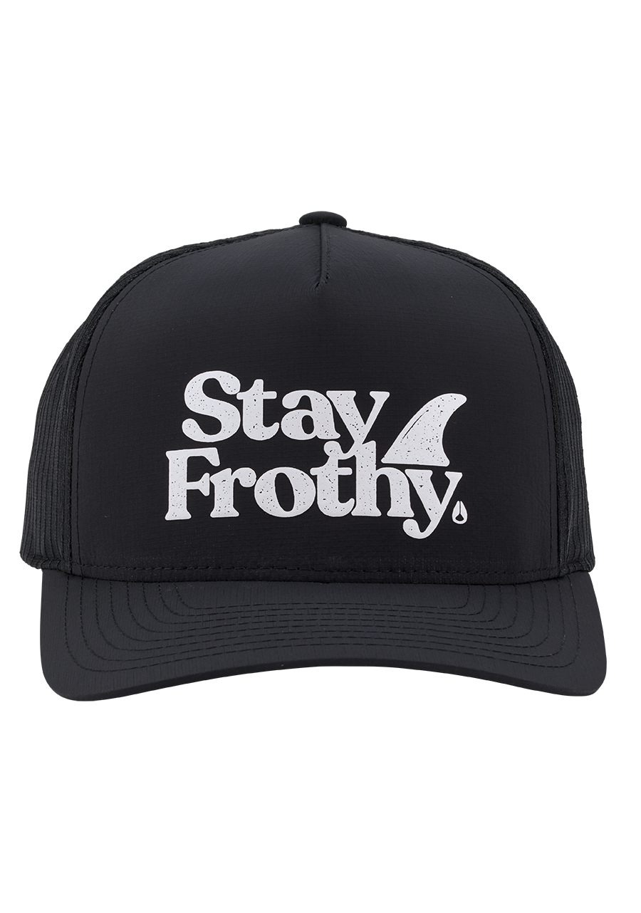Frothy Snapback Hat Black White View 3