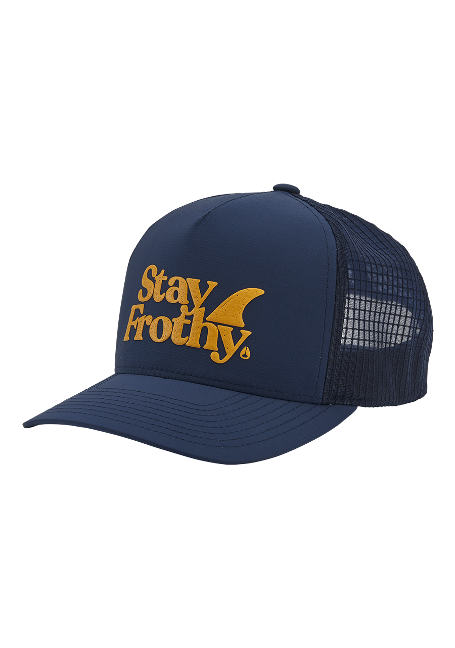 Frothy Snapback Hat Midnight Blue Dark Yellow View 1