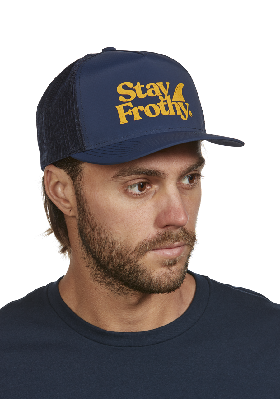 Frothy Snapback Hat Midnight Blue Dark Yellow View 6
