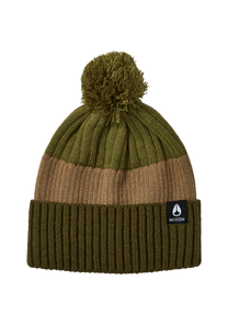 Schrader Pom Beanie Olive Multi View 1