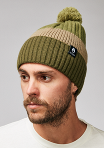 Schrader Pom Beanie Olive Multi View 3