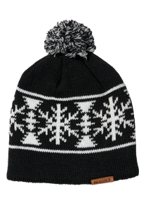 Meister Wool Pom Beanie Black / White View 1