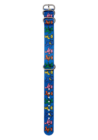 Free GWP Grateful Dead 20mm Recycled NATO Band - Blue / Dancing Bears View 1