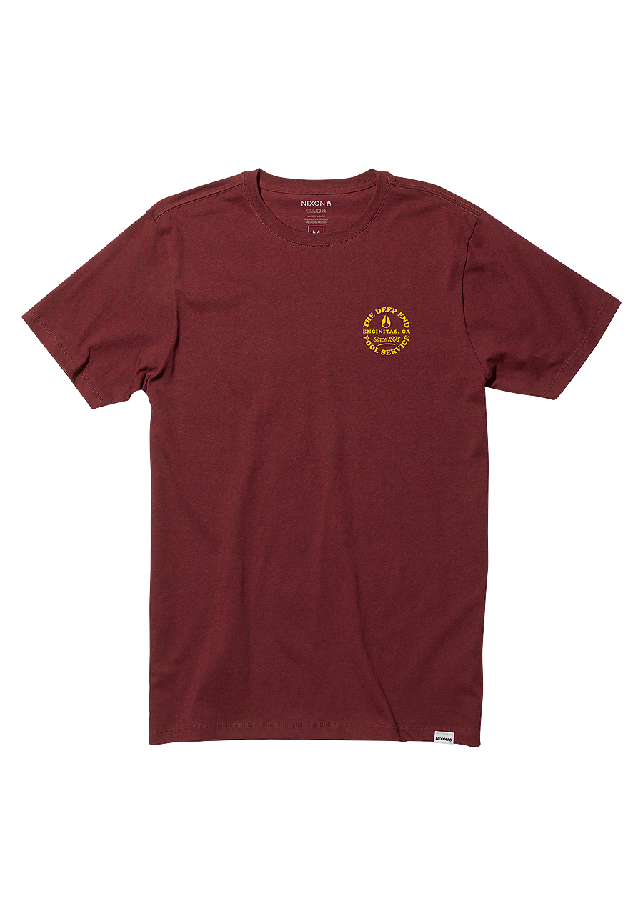 Pool Service T Shirt Burgundy View 3