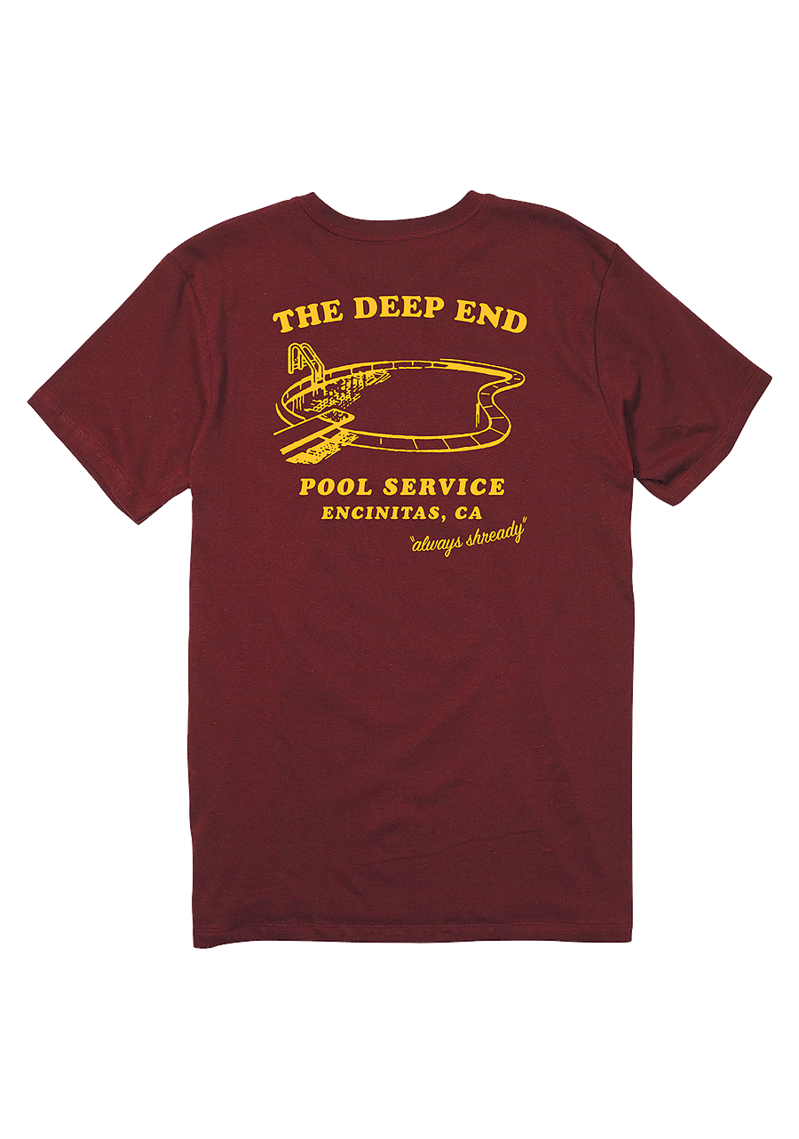 Pool Service T Shirt Burgundy View 2