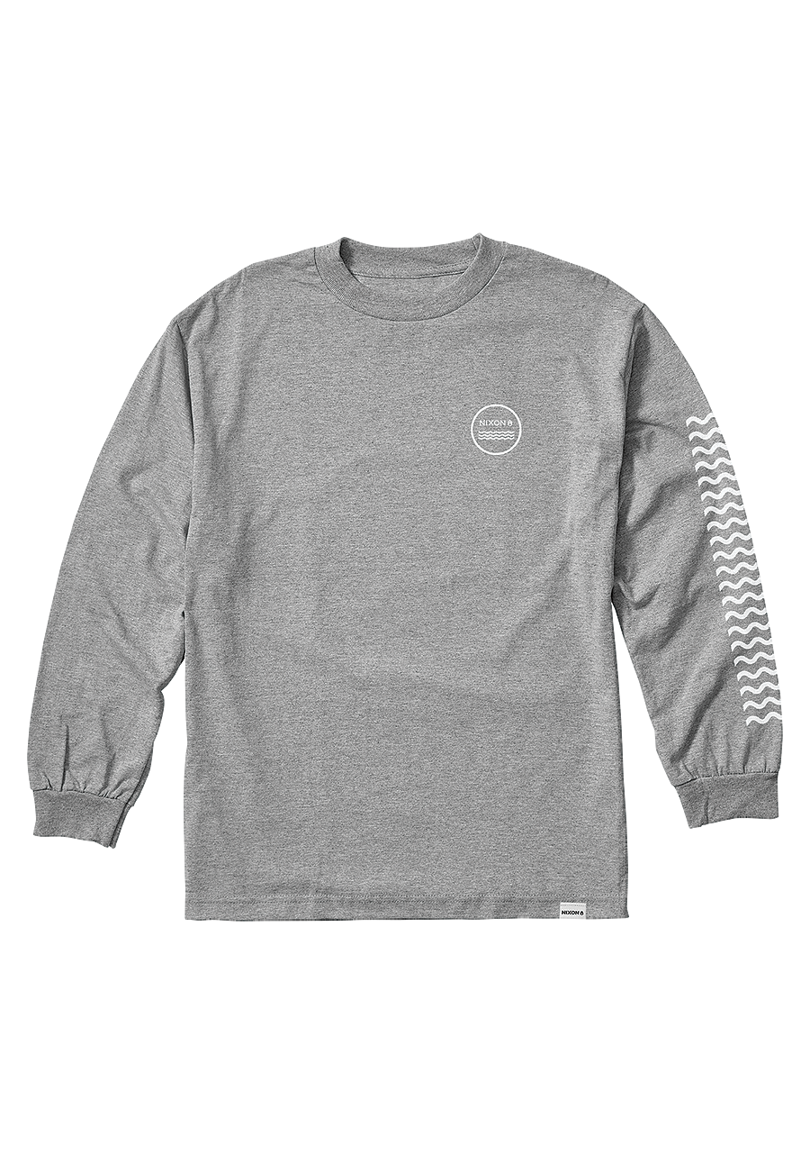 Waves Long Sleeve T Shirt Heather Gray View 1